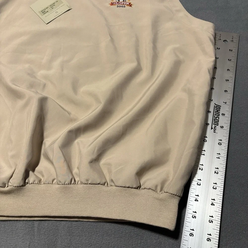 Cutter & Buck Golf Vest Mens XL Beige Windbreaker Olympia Fields U.S. Open 2003